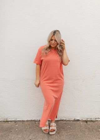 Skies Are Blue Maxi Dress - Coral