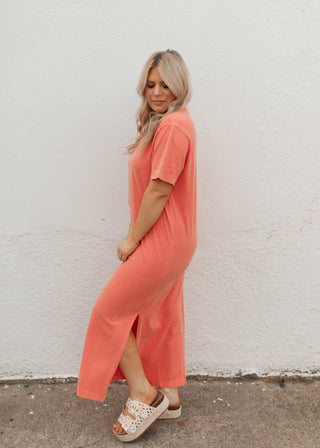 Skies Are Blue Maxi Dress - Coral