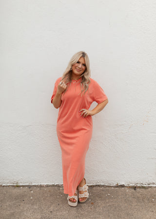 Skies Are Blue Maxi Dress - Coral