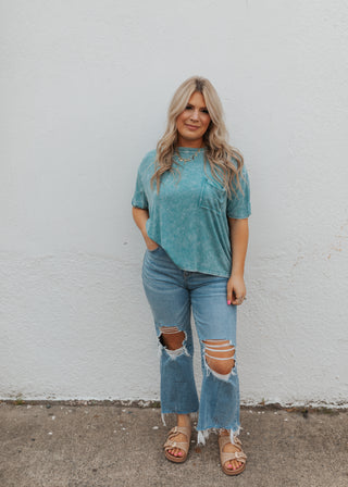 Riley Tee - Dusty Teal