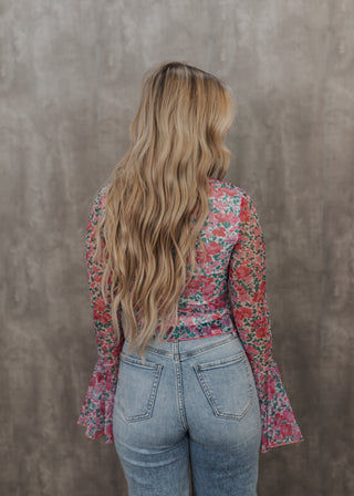 Norah Floral Top - Pink