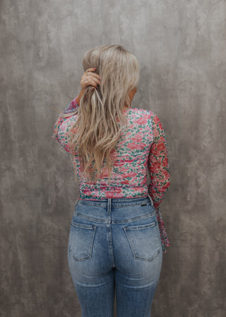 Norah Floral Top - Pink