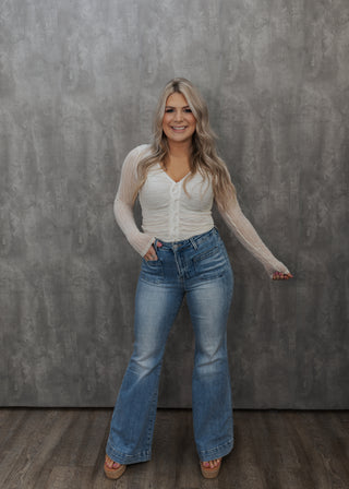 Maysen Scrunch Top - Cream