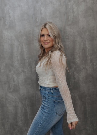Maysen Scrunch Top - Cream