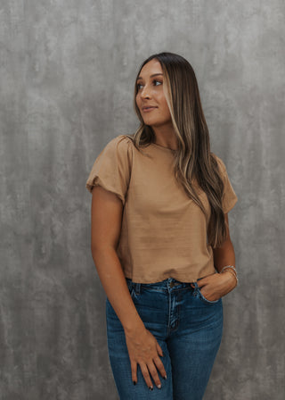 Bubble Sleeve Top- Golden