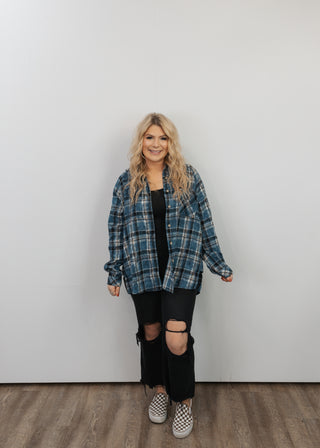 Laura Plaid Flannel -Blue