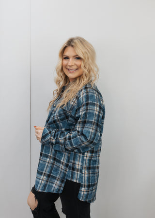 Laura Plaid Flannel -Blue