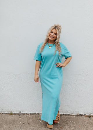 Skies Are Blue Maxi Dress - Aqua