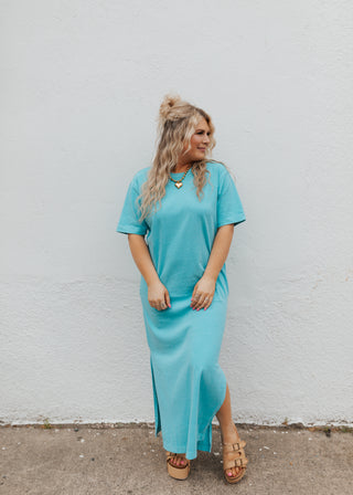 Skies Are Blue Maxi Dress - Aqua
