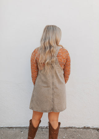 Josie Overall Dress - Hazelnut