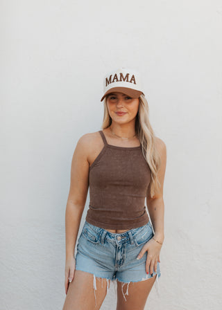 Mama Trucker Hat - Brown/Cream
