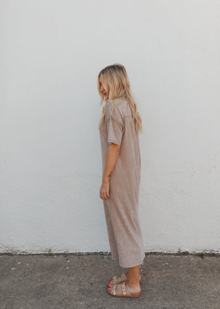Maddy Maxi Tee Dress - Tan
