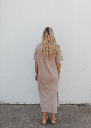 Maddy Maxi Tee Dress - Tan
