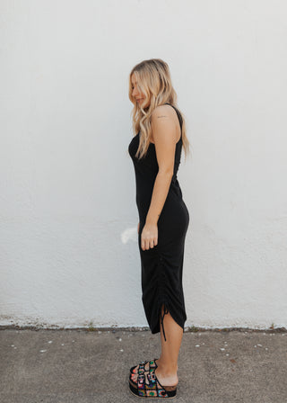 Ryann Ribbed Dress- Black