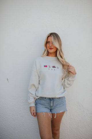 American Made Embroidered Crewneck