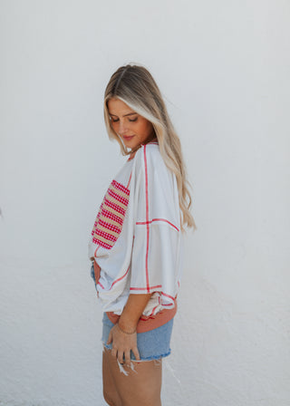 American Flag Patch Top