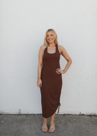 Ryann Ribbed Dress - Chesnut