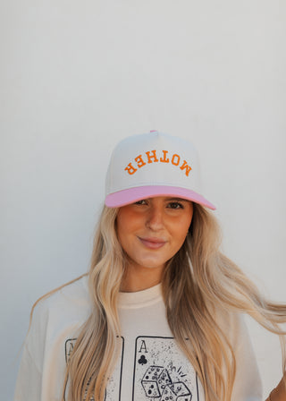 Upside Down Mother Trucker Hat - Orange/Pink