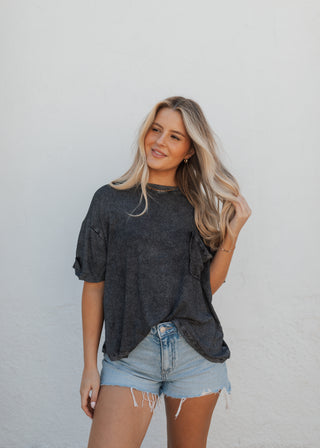 Riley Tee - Washed Black