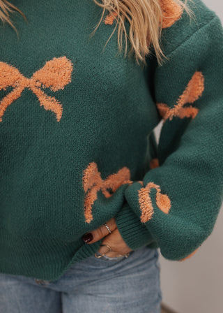 Bow Sweater- Teal