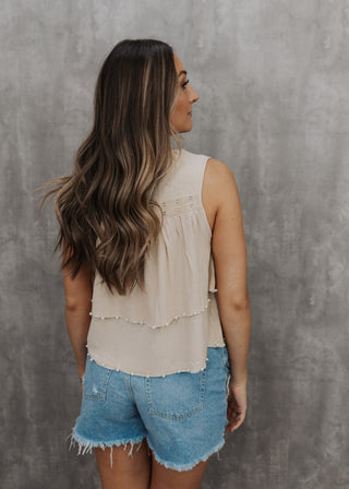 Pearly Girly Top- Natural