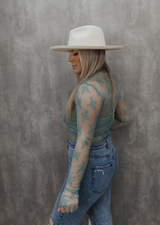 Sage Lace Top