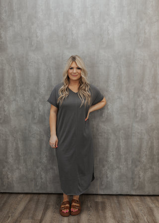 Lea Tee Dress - Charcoal