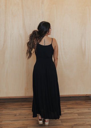 Ryan Button Dress- Black