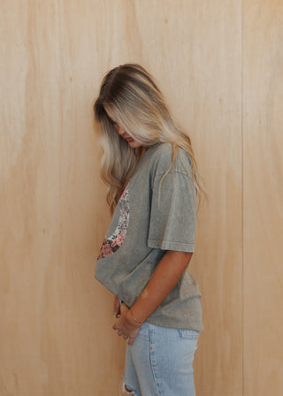 Boho Peace Graphic Tee - Mocha