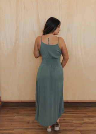 Ryan Button Dress - Olive