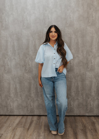 Olivia Mae Button Up- Blue