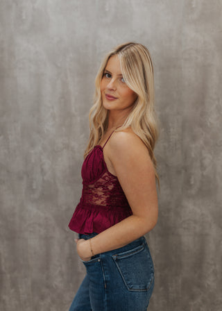 Amara Corset Top - Wine