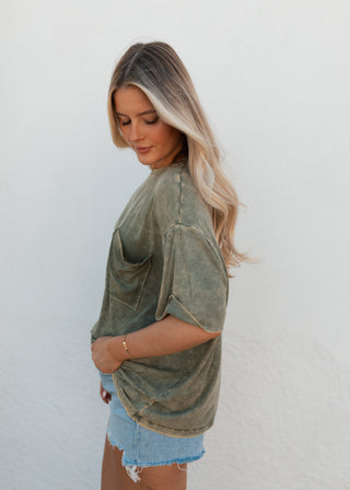 Riley Tee - Light Olive
