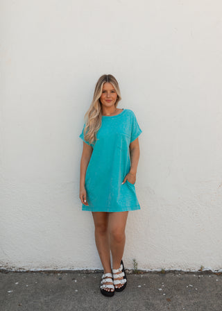 Hunter T-Shirt Dress - Turquoise