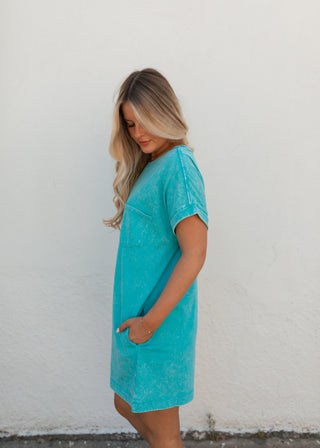 Hunter T-Shirt Dress - Turquoise