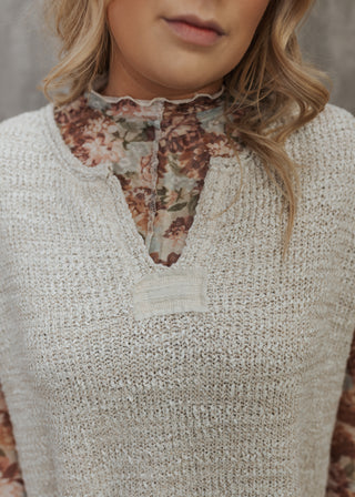 RESTOCK Jessa Sweater Top - Sand Beige