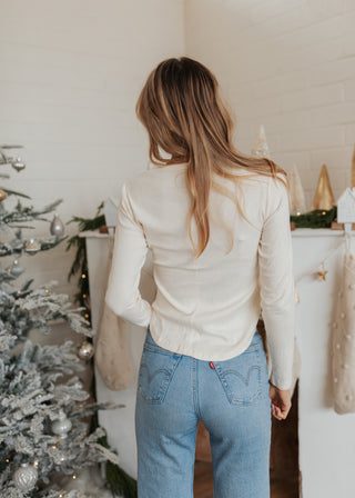 Soft Ribbed Top - Cream