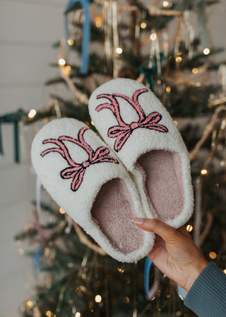 Pink Bow Slippers