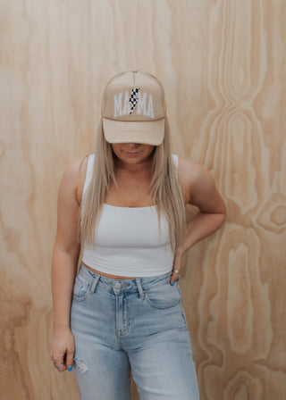 Checkered Mama Trucker Hat