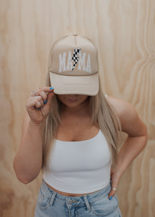 Checkered Mama Trucker Hat