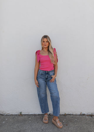 Fuchsia Bow Tank