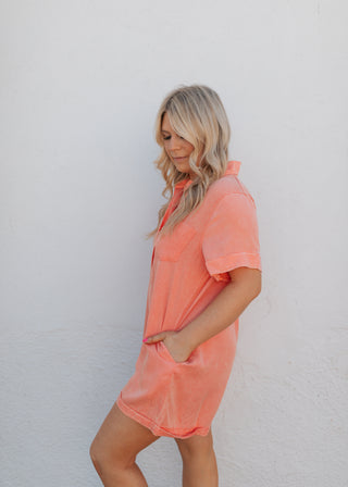 Macy Romper - Coral