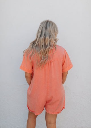 Macy Romper - Coral