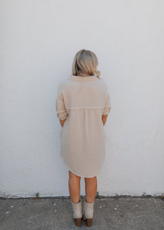 Sandy Button Tunic - Beige
