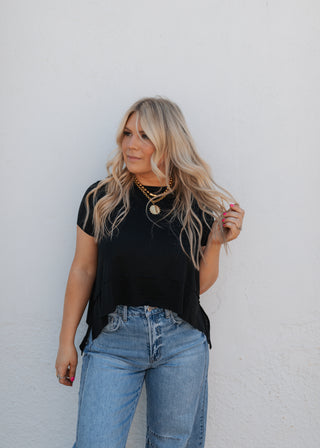 Talia Top - Black (Rooted)
