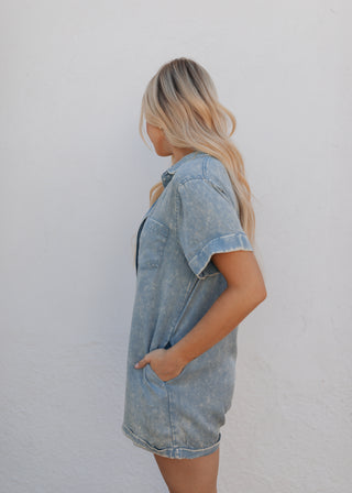 Macy Romper - Blue Grey