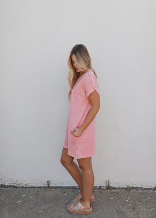 Hunter T-Shirt Dress - Bright Pink