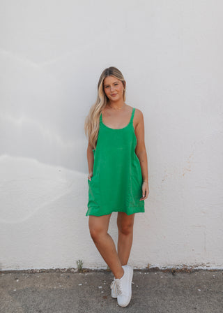 Landry Romper Dress - Green