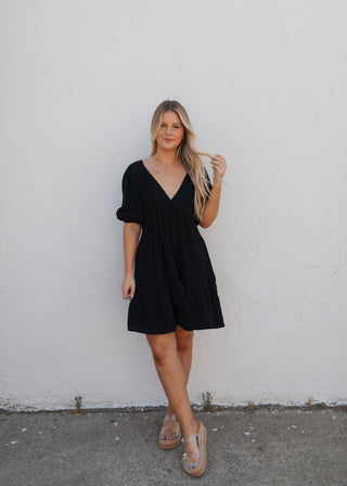 Renny Dress - Black (Rooted)