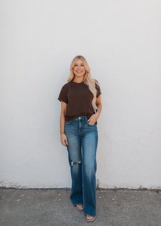 Mali Short Sleeve Tee- Brown